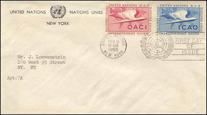 cacheted combattue Bloc de 4 Nations Unies first day covers Lot de 15 Diff 