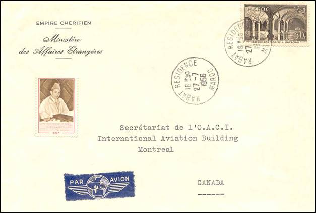 Cover sent to Secrtariat - - Morroco - 1956 copy